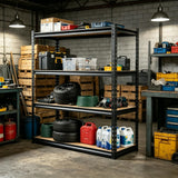 Garvee Heavy-Duty 5-Tier Garage Shelving Unit, Adjustable Boltless Carbon Steel Freestanding Storage Rack, 2500 lb Total Capacity, 48" W x 18" D x 72" H, Matte Black (Hole Position Change), 120x45x183 - Black Matte Hole Position Change
