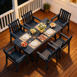 Garvee Oversized 650 lbs Capacity – Outdoor Patio Dining Chairs Set of 2 – Heavy Duty HDPE All-Weather Garden Armchairs – Waterproof Slatted Seat – Ideal for Backyard, Deck, Porch, Poolside – Navy (2 Sheets/Box) - Brown (2 Sheets/Box)