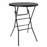 Garvee Portable 31.5" Folding Round Cocktail Table, High Top Bar Table - Detachable Locking Legs - HDPE Top - Heavy-Duty Metal Frame - 200 lb Capacity - Tool-Free Setup - Color: Black