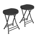 Garvee 600lbs Capacity Folding Stool - 18-Inch Portable Backless Seat with Handle - Heavy-Duty Collapsible Chair with Anti-Slip Feet, Ideal for Kitchen, Home, Indoor & Outdoor Use - Color: Black