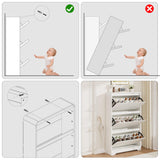 Garvee Space-Saving Slim Shoe Cabinet for Entryway – 3 Turn over Drawers Freestanding Shoe Organizer – Adjustable Shelves – Modern Compact Storage for Hallway, Mudroom or Small Spaces, Antique White - Antique White