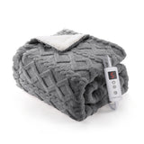 Garvee Fast-Heating Electric Heated Throw Blanket - Soft Tufted Sherpa, 10 Heat Levels, 10-Hour Auto-Off Timer, Dual Zones, Machine Washable - Grey, 50 x 60 in