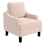 Garvee Chenille Mid Century Modern Accent Chair, Wood & Iron Frame Armchair with 330lb Capacity for Living Room Bedroom,Pink