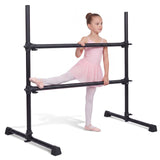 Garvee 48" Freestanding Ballet Barre, 7"- 47" Height Adjustable Aluminum Portable Dance Barre with 150 Lbs Capacity, Non-Slip T-Base for Home, Studio & Dance Stretching (Black, 11.9 Lbs)