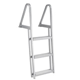 Garvee Heavy-Duty Removable 3-Step Aluminum Dock Ladder – 350lbs Load Capacity – Non-Slip Wide Steps – Quick-Release – Saltwater Resistant – For Pontoon Boats, Pool, Lake, Marine Boarding – Surface Spray Anti-Corrosion Powder, Detachable, Italic Storage, - 3
