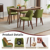 Garvee Modern Linen Dining Chairs Set – Wingback, Thick Cushions, Sturdy Wooden Legs, Leveling Feet – Accent Kitchen, Dining, Living Room Seating – Green – Set of 4 – 2 Boxes | 4PCS Linen | green