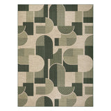 Garvee Modern Geometric Area Rug - Washable Low Pile Carpet - Mark Resistant, Non-Shedding, Collapsible & Soft - Decorative Rug for Living Room, Bedroom, Dining Room - Extra Large 10x13ft, Green - Rainbow Geometric | Green
