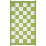 Garvee Waterproof Reversible Outdoor Rug – Modern Geometric Checkered Plastic Straw Mat – UV Resistant, Lightweight, Collapsible Carpet for Patio, Deck, Camping, Balcony – Light Grass Green/White, 9x12ft (270x366cm) - Light Grass Green/White