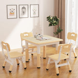 Garvee Adjustable Kids Graffiti Table and 4 Chairs Set – Toddler Play Table for Reading, Drawing, Eating and Playing