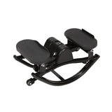 Garvee Mini Stepper, Black Iron Frame with 350lb Capacity, Dual-Motion Side-to-Side Rocking Exercise Machine with Resistance Bands, LCD Monitor and Non-Slip Mat, Compact Low-Impact Cardio Trainer for Home Gym and Office