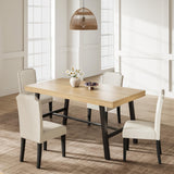 Garvee Modern Industrial Dining Table – Durable Metal Frame & Natural Wood Top – Rectangular Table for 2-6 – Space-Saving, Perfect for Apartment or Home Office, Natural Wood Color 1400