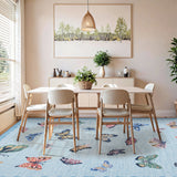 Garvee Washable Non-Slip Butterfly Area Rug – Modern Light Blue Soft Velvet Low-Pile Carpet for Living Room, Bedroom, Dining – Easy Care – 9x12ft (274x366cm), United States - Black
