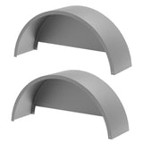 Garvee Heavy Duty Steel Round Single Axle Trailer classics with Back Plate, 2 Pack – Fits 14"-16" Wheels – 32" x 9" x 15" – 16 Gauge Durable Replacement for Utility, Cargo, Landscape Trailers – Grey
