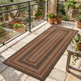 Garvee 2' x 6' Easy Jute Indoor Outdoor Runner Rug, Washable Non-Slip Braided-Print Low-Pile Rug for Hallway, Entryway, Kitchen & Covered Patio, Orange/Brown
