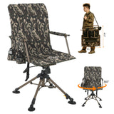 Garvee Silent 360° Swivel Dining Chair – Heavy Duty Folding Stool, Portable with Carry Strap, No Assembly Needed, 330lbs Capacity, Ideal for foraging, Camping, Fishing – Black