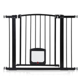 Garvee Pressure Mounted Baby and Pet Safety Gate – Adjustable 30-41 Inch Wide Barrier for Doors, Hallways, Stairs – Auto-Close, Double Lock, Curved Design for Dog and Baby – Drill-Free Installation – Black
