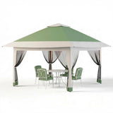 Garvee 12x12FT Outdoor Gazebo, Pop Up Canopy with Mosquito Netting, Multiple Sizes Waterproof Double Roof Awning, Easy Setup Shelter for Garden, Patio, Party, Camping, 2PCS