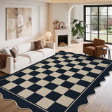 Garvee 3' × 5' Checkerboard Area Rug, Machine Washable Non-Slip Low-Pile Soft Rug for Living Room, Bedroom & Dining Room, Black/White