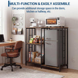 Garvee 4-Tier Freestanding Baker’s Rack Microwave Stand - Mini Fridge Shelf Base - Kitchen Storage Shelves - Coffee Bar Utility Rack - Color: Refrigerator Shelf