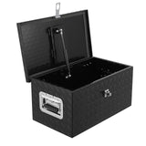 Garvee 20"X10"X9.5" Aluminum Diamond Plate Truck Bed Tool Box - Heavy-Duty Waterproof Storage Chest, Lock & Keys, Side Handles, Portable for Pickup/RV Trailer/Van - Color: Black Spray-Coated