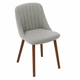 Garvee Modern Upholstered Dining Chairs Set of 2, Fabric Kitchen & Dining Room Side Chairs - Ergonomic Curved Back - Easy-Clean Seat - 300 lb Capacity - 2-Pack | Walnut Feet | Beige