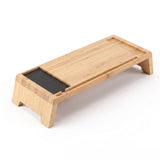Garvee Ergonomic Bamboo Monitor Stand Riser, 22 Inch Solid Wood Desk Shelf for Computer Monitor/Laptop - Keyboard Storage Space - Color: Natural Wood