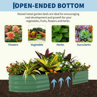 Garvee 2 Pcs Raised Garden Beds Outdoor Galvanized Steel Planter Box 8x2x2 ft Green