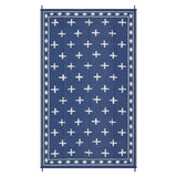 Garvee Reversible Outdoor Rug 9x12ft – Waterproof Plastic Straw Mat, Collapsible, Easy Care, Modern Geometric Area Carpet for Patio, Deck, Garden, Balcony, Camping, RV Awning, Beach – Navy/White, USA - Red Peach Orange / White