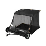 Garvee Black Tow Behind Lawn Sweeper 50", 33 cu.ft Leaf Collector, 74.5 lb Heavy-Duty Yard Sweeper with Adjustable Height & Universal Hitch for Riding Mowers