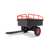 Garvee Heavy-Duty 15 Cu.Ft. Poly Dump Garden Cart - 750 lbs Capacity - Quick-Release, 10" Tires, Towable Utility Wagon for Yard and Lawn - Black with Red Extended Fence & Wheel Spokes | Main body black + red raised fence + red spokes | 750 lbs load - Black/Red