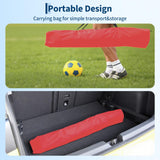 Garvee Heavy-Duty 12x6 ft Steel Soccer Goal – 3-Sided Enclosed Mesh Net, Rustproof Frame, Fiberglass Poles, Ball & Storage Bag, Stakes – Ideal for Backyard Kids & Youth Training – Color: Red
