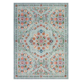 Garvee Ultra-Thin Washable Floral Area Rug – Non-Slip, Low Pile, Mark Resistant, Soft, Collapsible, Vintage Farmhouse Carpet for Living Room, Bedroom, Dining, Nursery – Green-gray, 9x12ft, Made in United States