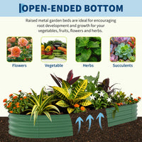 Garvee 2 Pcs Raised Garden Beds Outdoor 10x4x1.5 ft Galvanized Steel Planter Box Green Rust-Resistant Easy Assembly