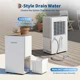 Garvee Ultra-Quiet Certified Energy Efficient Dehumidifier for Whole Home & Basement – 100 Pint, 4500 Sq. Ft, Smart Humidity Control, Continuous Drain Hose, 5.5L Tank, 24H Timer, Auto Defrost, Easy Mobility – US Standard, White
