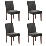 Garvee Set of 2 Modern Upholstered Dining Chairs – High Back Ergonomic Parsons Chairs – Padded Seat – Sturdy Rubber Wood Legs – Soft Linen Fabric – Perfect for Dining Room, Kitchen, Restaurant, Cafe – Linen | Dark Gray