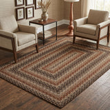 Garvee 8' × 10' Braided-Print Jute-Look Rug, Washable Non-Slip Ultra-Thin Indoor Outdoor Farmhouse Carpet for Living Room and Patio, Orange/Brown
