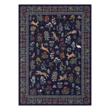 Garvee Washable Navy Animal & Jungle Print Area Rug - Soft Low Pile Non-Slip Carpet - Mark Resistant Modern Home Decor - For Living Room, Bedroom, Nursery, Kids Playroom - 6x9ft (183x274cm), USA - Black