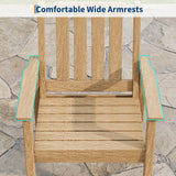 Garvee Set of 4 Wide HDPE Patio Dining Chairs – 650lbs Capacity – Rustproof Aluminum Frame – All-Weather Outdoor Armchairs with Slatted Seat for Garden, Deck, Backyard, Poolside – 4 Chairs - Brown - 4 Chairs - Navy Blue