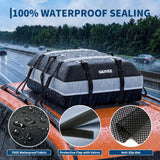 Garvee Waterproof Car Rooftop Cargo Carrier Bag – 21 Cubic Feet Soft Shell Luggage – Fits All Vehicles with or Without Rack – 2 Ratchet Straps, 6 Door Hooks, Anti-Slip Mat (130x100cm), Password Lock – Size: 132x100x45cm, 21 specifications | Password lock,