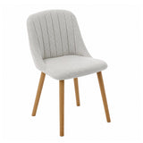 Garvee Modern Upholstered Dining Chairs Set of 2, Fabric Kitchen & Dining Room Side Chairs - Ergonomic Back Support - Mark-Resistant Seats - 300 lb Capacity - Solid Rubberwood Legs - 2-Piece Set | Wooden Legs | Creamy white
