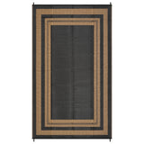 Garvee Waterproof Reversible Outdoor Patio Rug 9x12ft – Large Collapsible Plastic Straw Carpet – Modern Geometric Design – Easy Clean, Durable for Camping, RV, Deck, Balcony, Backyard, Beach – Black/Brown, USA - Black & Brown