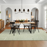 Garvee Modern Abstract Area Rug - 5x7ft Soft Low Pile, Washable, Non-Slip Geometric Carpet - Collapsible, Mark Resistant Throw Rug for Living Room, Bedroom, Dining Room, Office, Dorm - Green, United States, 5*7ft(152*213cm)