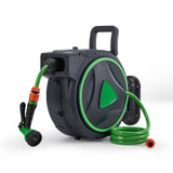 Garvee Heavy Duty Retractable Garden Hose Reel – 1/2" x 65 ft – Wall Mounted, Automatic Rewind, 180° Swivel, Any Length Lock, Enclosed Storage for Patio & Car Wash – Gray + Light Green – 1/2 inch diameter | 65 ft | gray + light green - 5/8 Inch Caliber | 90 Ft | Gray + Light Green