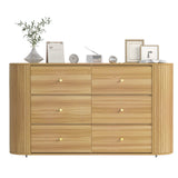 Garvee 6 Drawer Dresser with Power Outlet – Black Wooden Chest – Fluted Sliding Doors, Durable Metal Handles – Vintage Farmhouse Storage for Bedroom, Living Room, Hallway, Dining Room – Color: Black