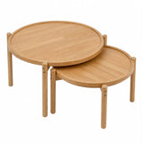 Garvee Round Nesting Coffee Tables Set of 2,Round End Table,Small Nesting Tables,Side Table,for for Living Room Bedroom Balcony