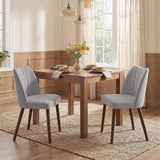 Garvee Modern Dining Chairs Set of 2 Curved Backrest Ergonomic Comfort Solid Wood Frame Breathable Fabric Adjustable Pads Kitchen & Dining Room
