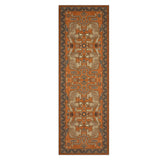 Garvee Terracotta Tibetan Tiger Runner Rug, 2.5x8 ft Vintage Boho Tribal Animal Print, Machine Washable Polyester Low-Pile Carpet with Non-Slip TPR Backing, Foldable Soft Floor Mat for Hallway, Kitchen, Bedroom, Bathroom and Entryway - Terracotta