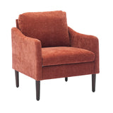 Garvee Cloud-Inspired Comfort Curved Armchair - Mid-Century Modern Accent Chair with Chenille Fabric, Ergonomic Design, Single Sofa for Living Room, Bedroom, Office - Orange Chenille