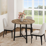 Garvee 31.5" Round Dining Table for 4 People, Modern Wood Circle Kitchen Table with Sturdy Industrial Metal Frame, Small Space Saving Dining Room Table for Apartment & Breakfast Nook, (No Chairs), Pear Wood