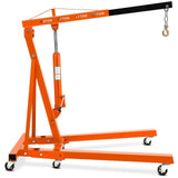 Garvee Heavy-Duty Collapsible Hydraulic Engine Hoist 2 Ton - 4400 lbs Shop Crane Lift with Lever, Telescopic Boom & 6 Casters - Portable Cherry Picker for Garage, Workshop, Auto Repair - Includes 1 Pair of Gloves - Orange | Max Load 1.2 Ton | Split - Yellow | 1 Pair of Gloves | Note: Actual Max Load 1.2 Tons | Split-Box Version